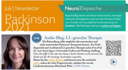 Hier ist ein Vorschaubild des Newsletter Parkinson Juli 2021 der Neuro-Depesche
