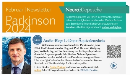 Vorschaubild des Newsletter Parkinson 2024 #Januar der Neuro-Depesche