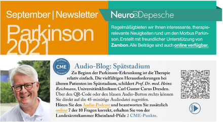 Hier ist ein Vorschaubild des Newsletter Parkinson September 2021 der Neuro-Depesche