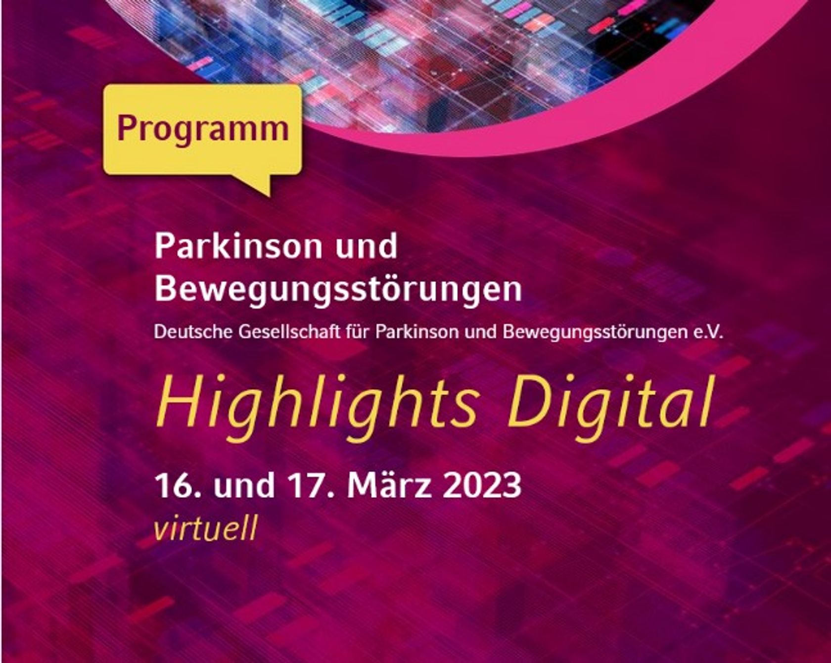 Veranstaltungslogo des Kongresses Highlights Digital der Deutschen Parkinson-Gesellschaft (DPG).